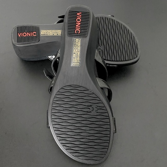 Vionic Triple Adjustable Strap Wedge Sandals Radia Slip On Slides Like New - Picture 9 of 12